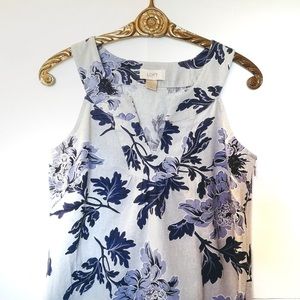 LOFT • Floral Linen Dress